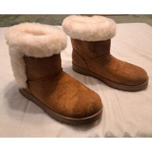 SO Paulina Chestnut Brown Womens Faux Fur Lined Cozy Warm Winter Boots 9.5 M New